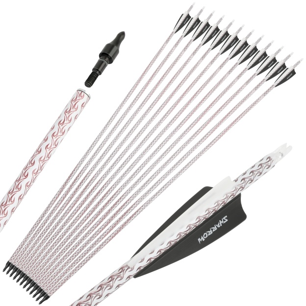 30" Carbon Arrows SP500 Rubber Vanes 100Grain Tips Archery Hunting