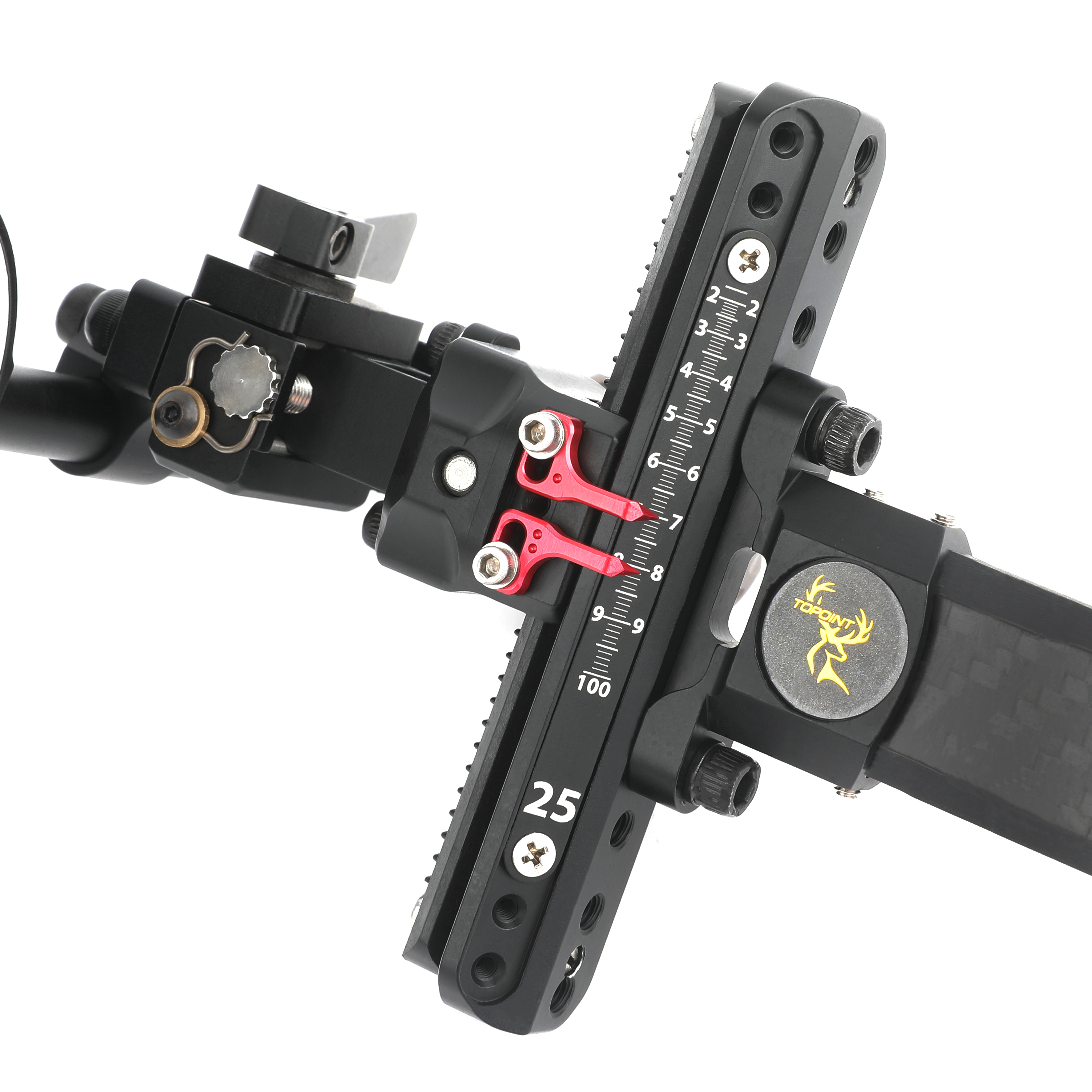 Topoint TX9610 Hunting Compound Bow Sight 1-Pin CNC Carbon Adjustable