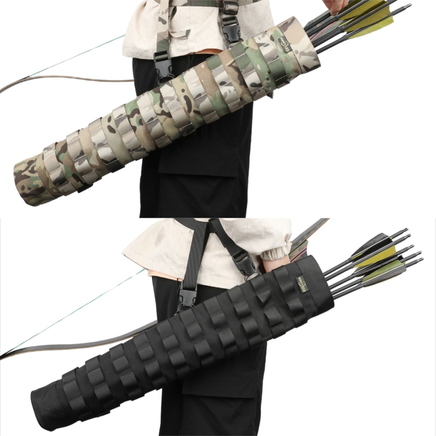 Recurve Bow Back Quiver Adjustable Hunting Arrow Holder