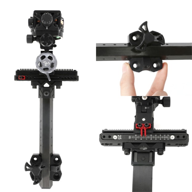 Topoint TX2650 Hunting Compound Bow Sight 5-Pin CNC Carbon Adjustable