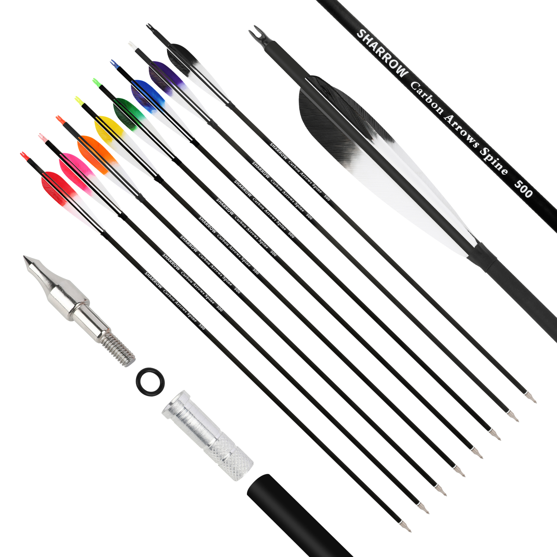 Carbon Arrows Turkey Feather Spine 500 Recurve Bow Hunting