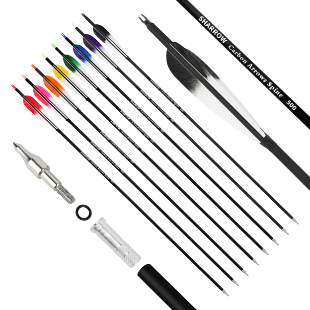 Carbon Arrows Turkey Feather Spine 500 Recurve Bow Hunting