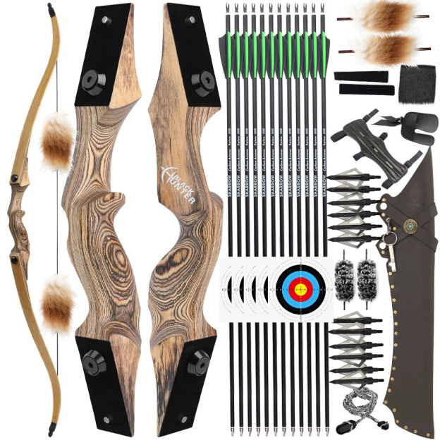 Black Hunter 60" Takedown Hunting Recurve Bow Set LH RH