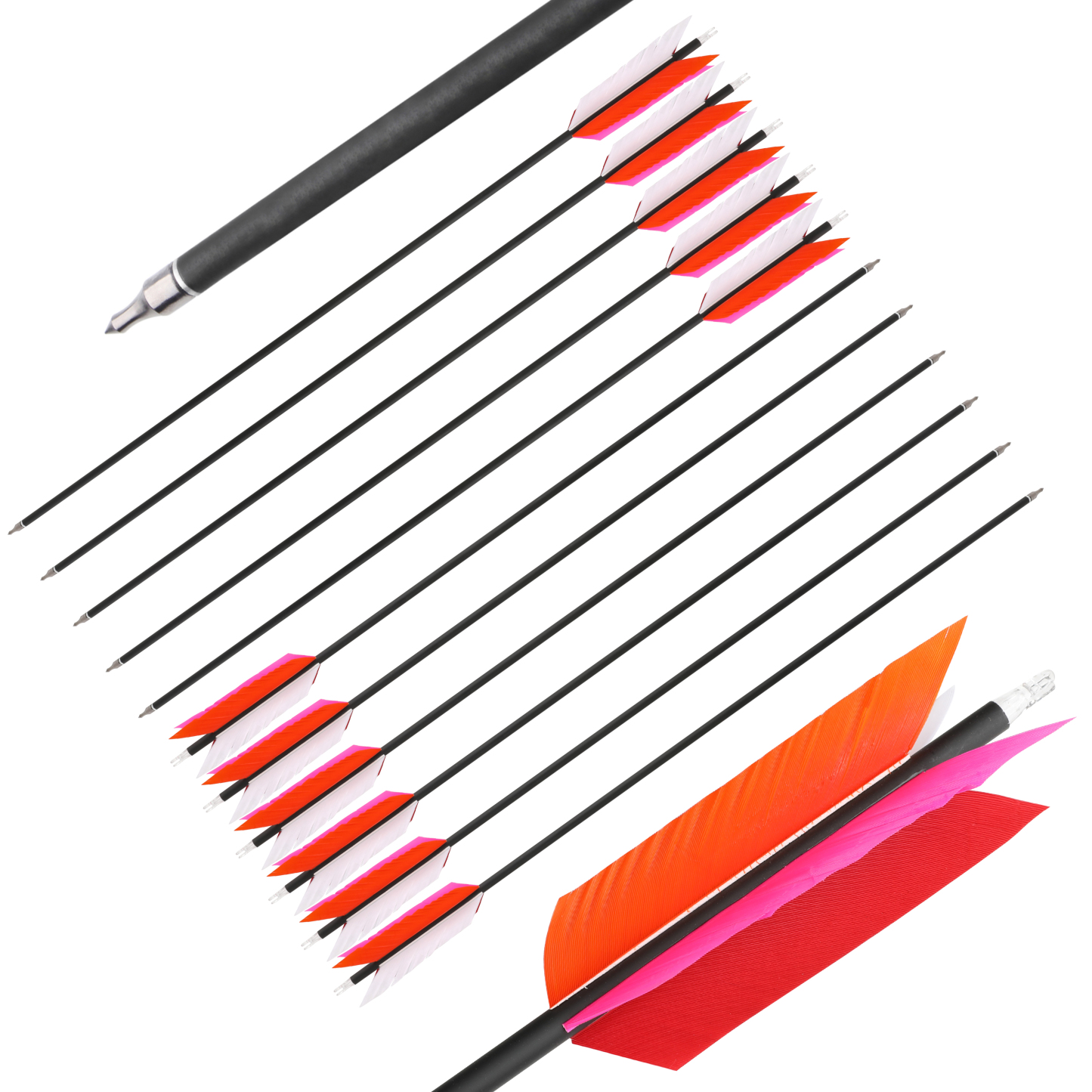 Carbon Arrows Turkey Flu-Flu Feather Spine 500 Recurve Bow Hunting