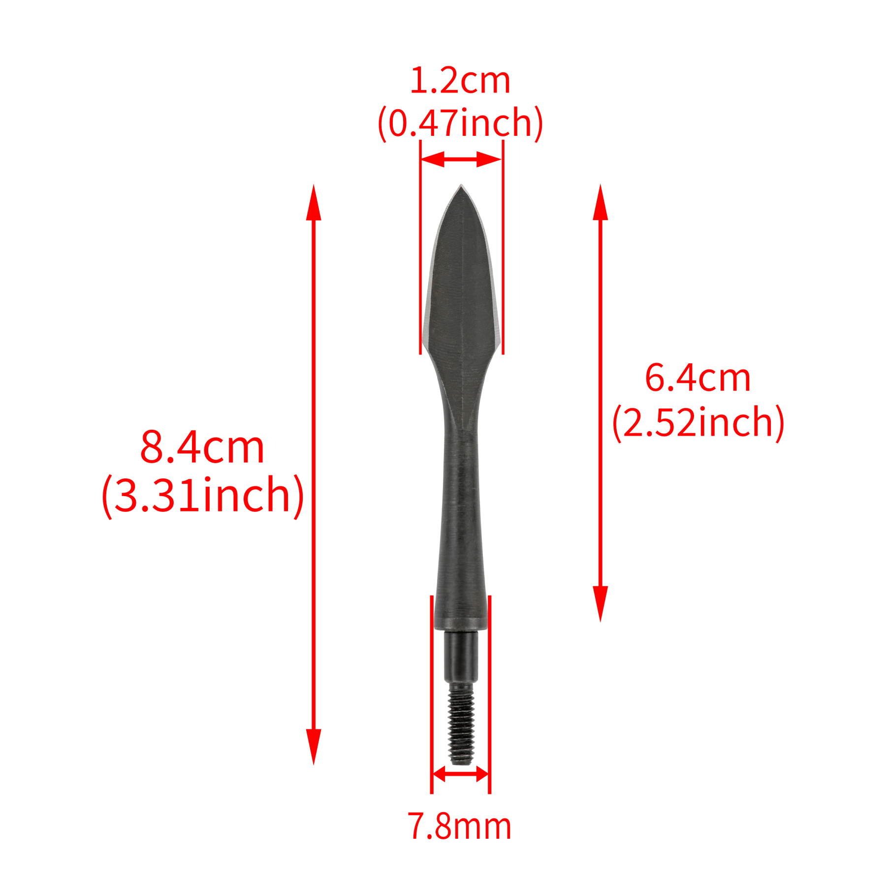Black Steel Screw-In Points 6pcs for Bow Hunting & Target Practice