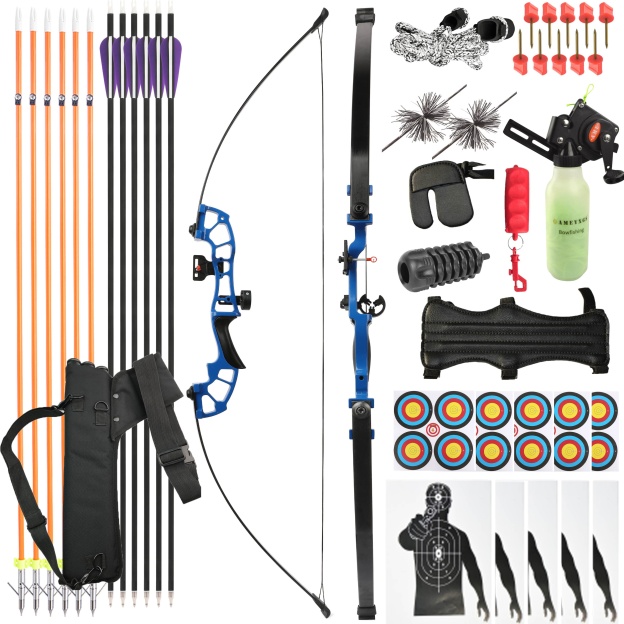 52" 30-50lbs Aluminum Alloy Archery Bow Complete Shooting Kit