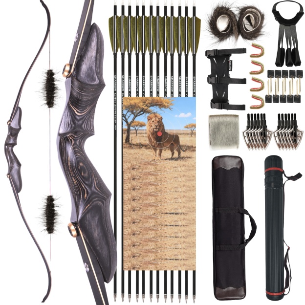 Takedown Recurve Bow ILF Traditional H15-58" Wooden Hunting