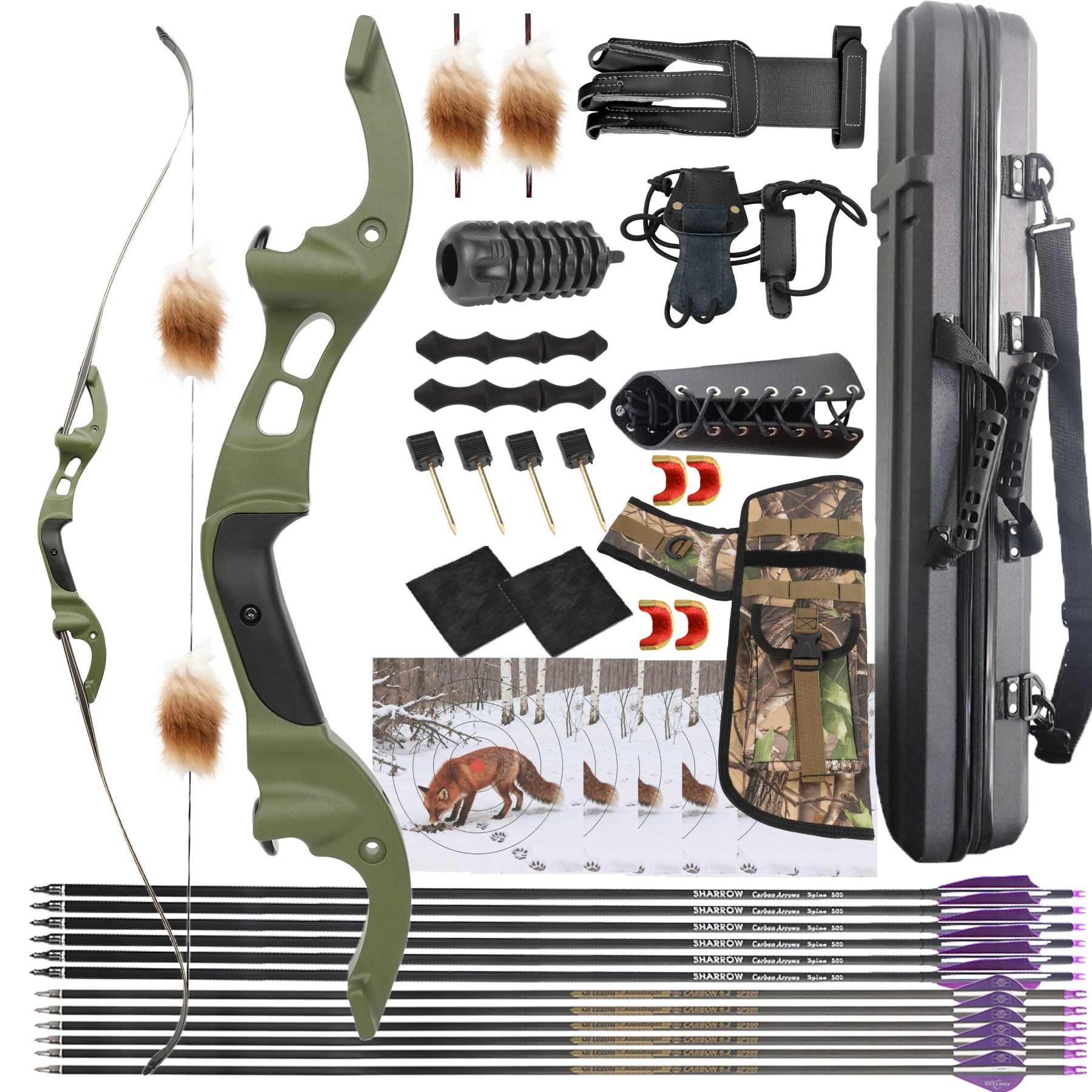 TBOW H3 Hunting Takedown Recurve Bow Kit Formula 62" 25-60Ibs