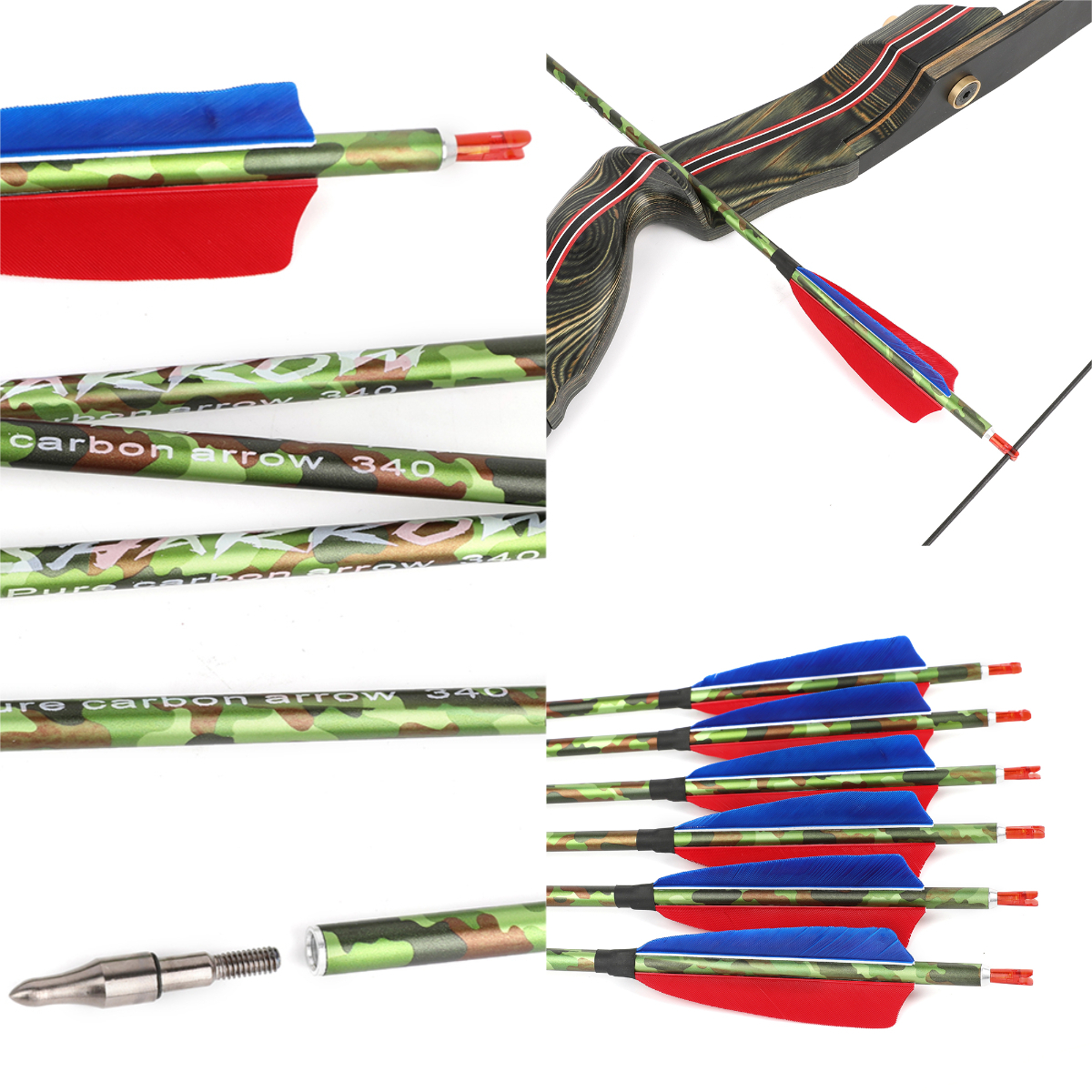 Pure Carbon Arrows Vane Spine 340 Recurve Compound Hunting