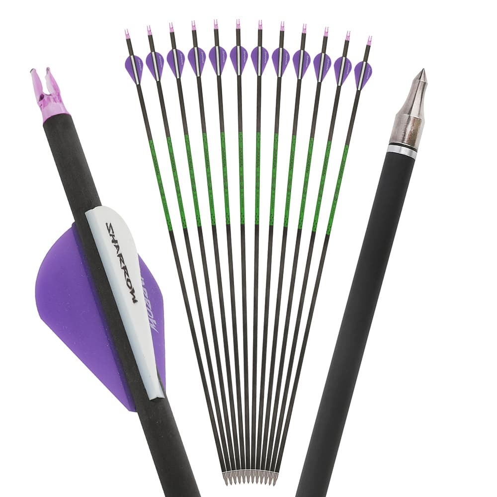 Pure Carbon Archery Arrows 30" SP300-800 for Compound/Recurve