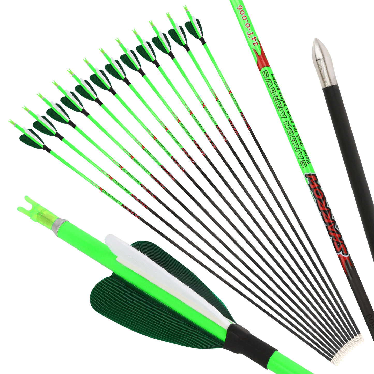 32" 24T Pure Carbon Arrow Spine 400-1000 ID4.2mm Feathers