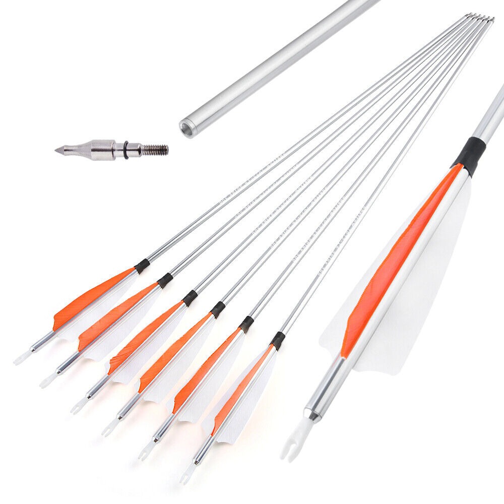 Aluminum Arrows  30"  SP500 4" Feathers Archery Hunting Practice