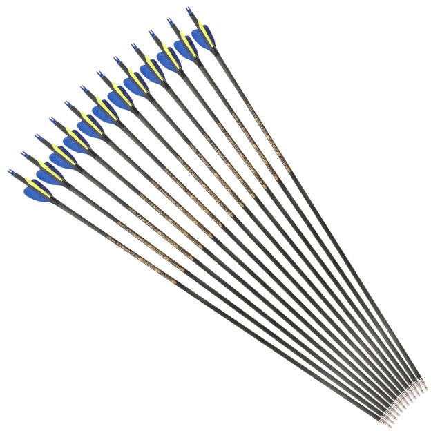 Hunting Fletched Arrows Pure Carbon Feather Spine 300-600 ID6.2mm 