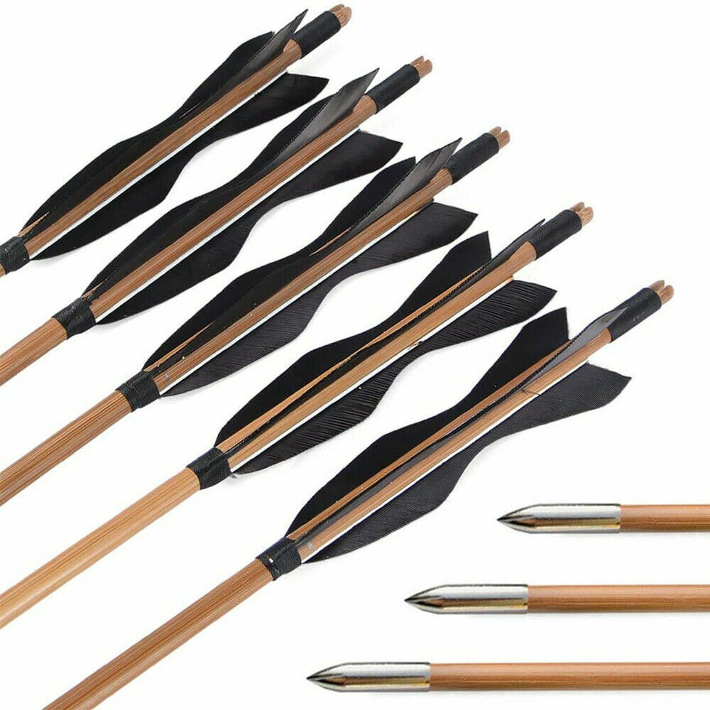 Bamboo Arrows 33" Turkey Feather Traditional Archery Hunting