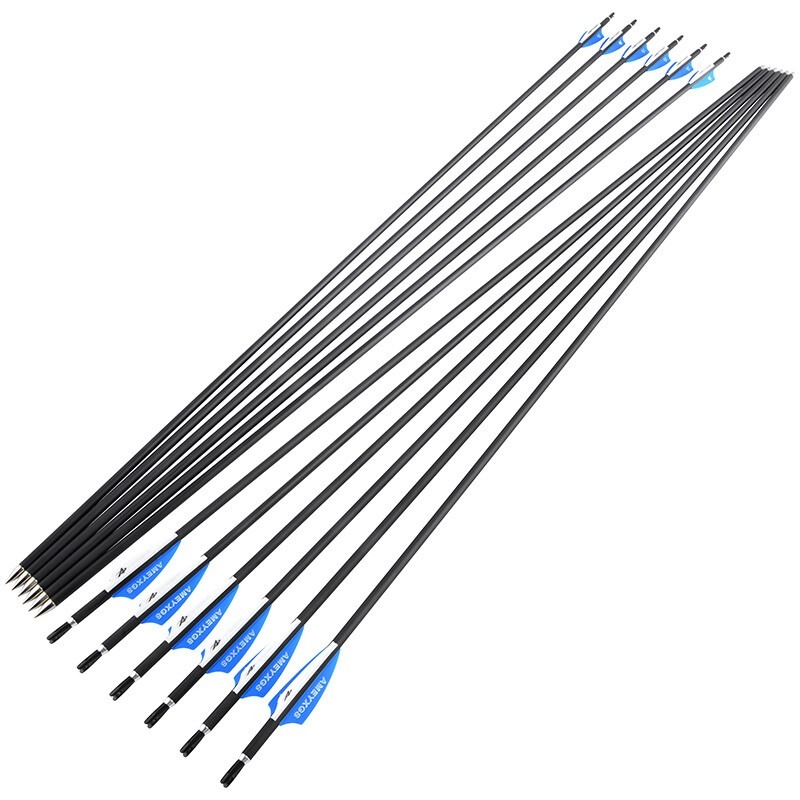 Target Arrows 1000 Spine Carbon Arrow 32.8" Fixed Steel Points 