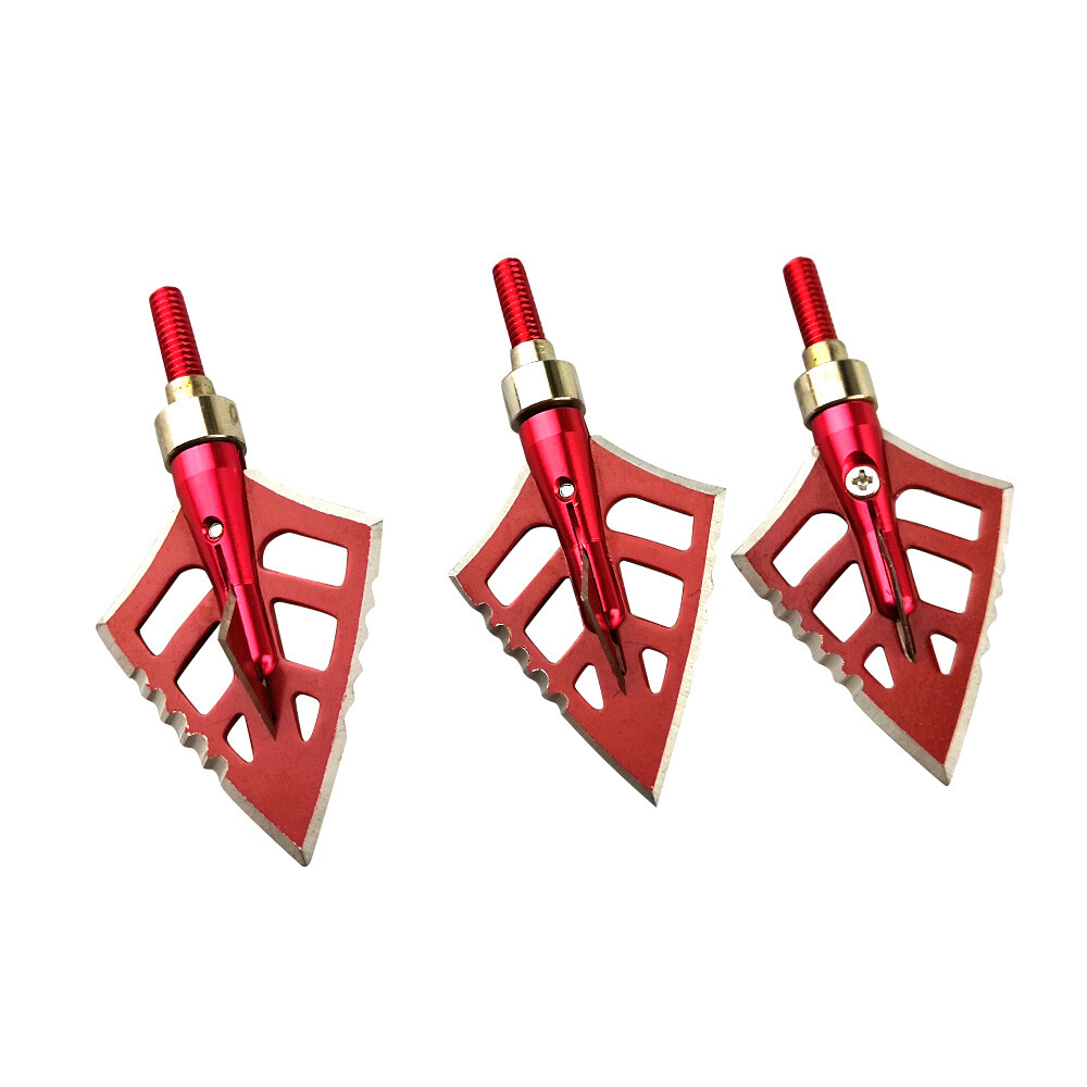 Stainless Steel Broadheads 3-Blade Hunting Arrowheads ID 6.2mm