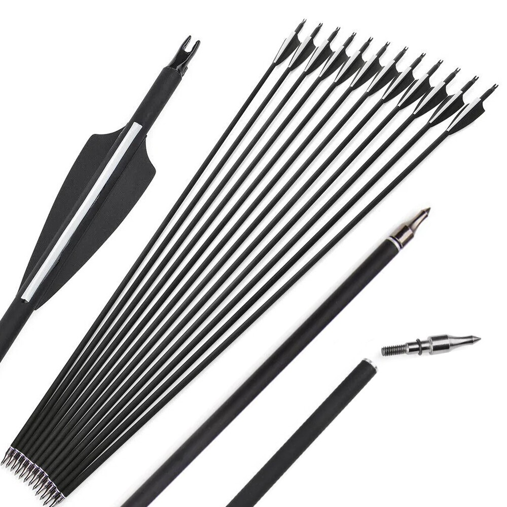 Archery Mixed Carbon Arrow 500 Spine Hunting & Target 28"/30"/31"