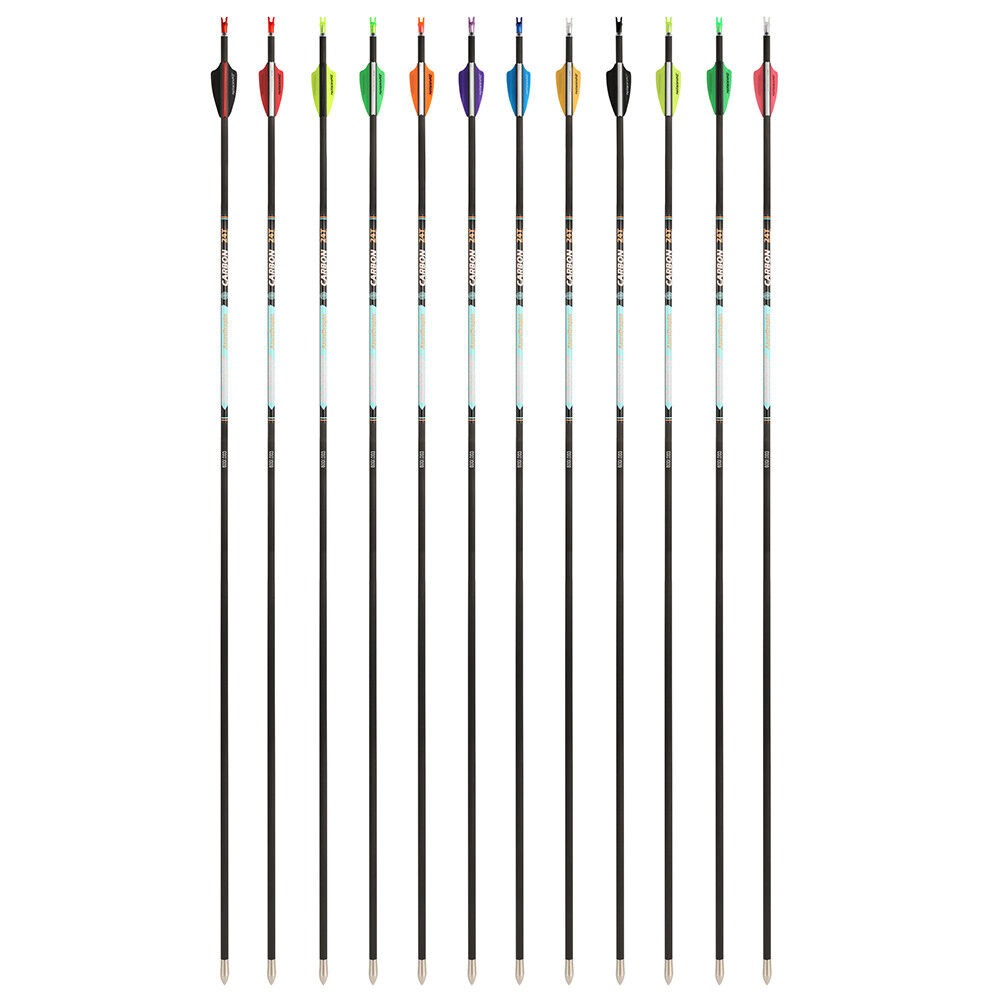 Pure Carbon Arrows 32 inch SP300-1000 Vanes .003" Recurve Compound Bow