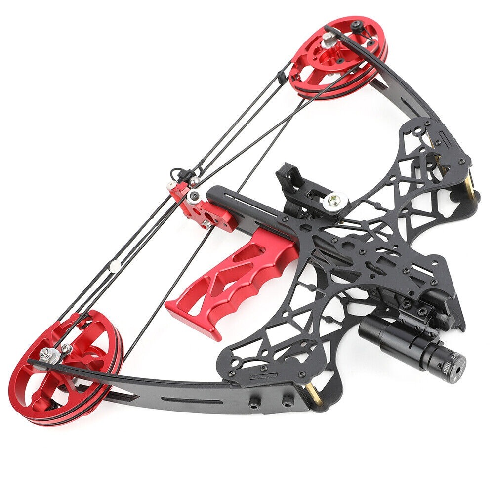 18" Mini Compound Bow Dual-use Steel Ball Hunting Fishing 35lbs LH RH