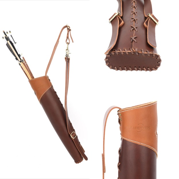 Traditional Archery Quiver 20-Arrow Capacity Cowhide