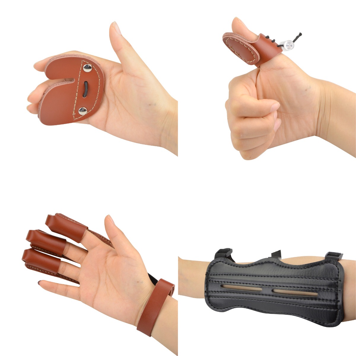Close-up of thumb ring and finger tab