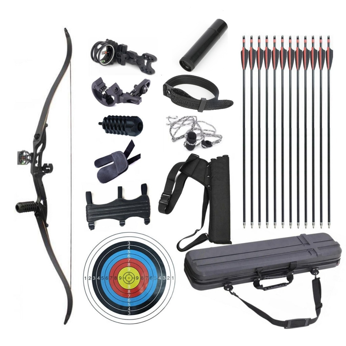 Junxing F179 Recurve Bow Set  56'' Takedown RH Target Hunting Beginner