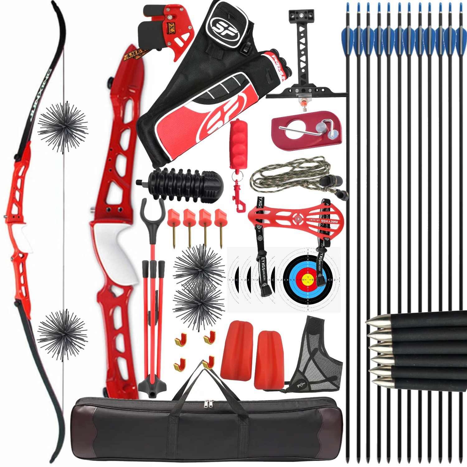 Junxing F158 Target Recurve Bow Set 68" 18-40lbs Adult Beginners