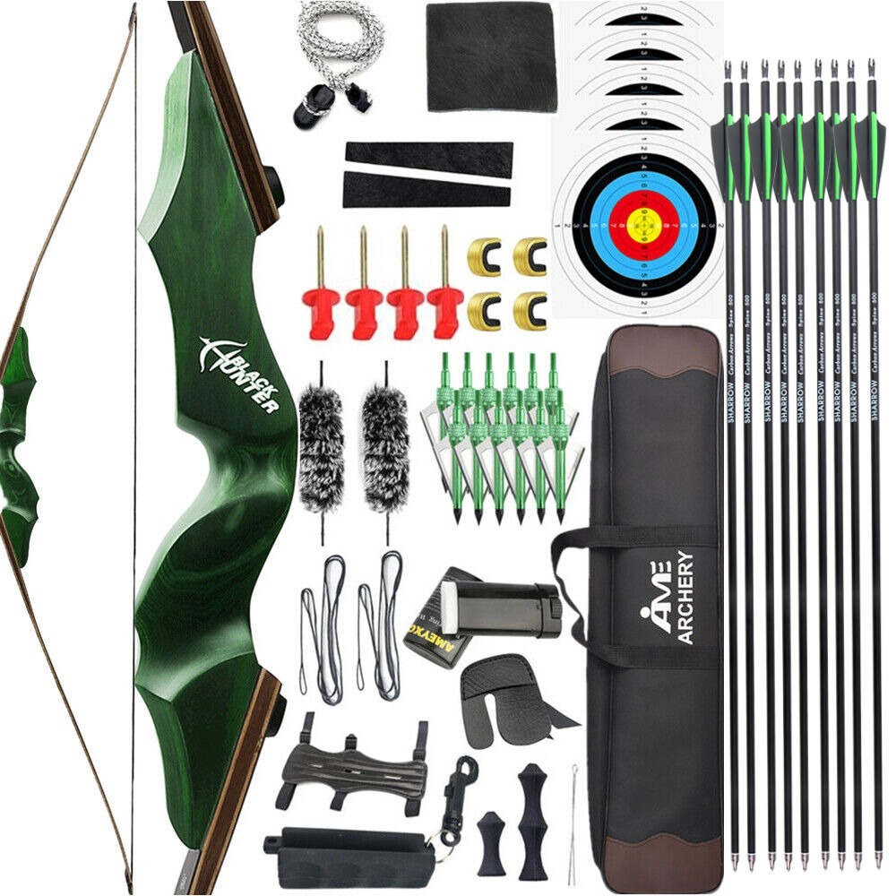 BLACK HUNTER Longbow American Hunting Bow 60" Takedown Target LH RH