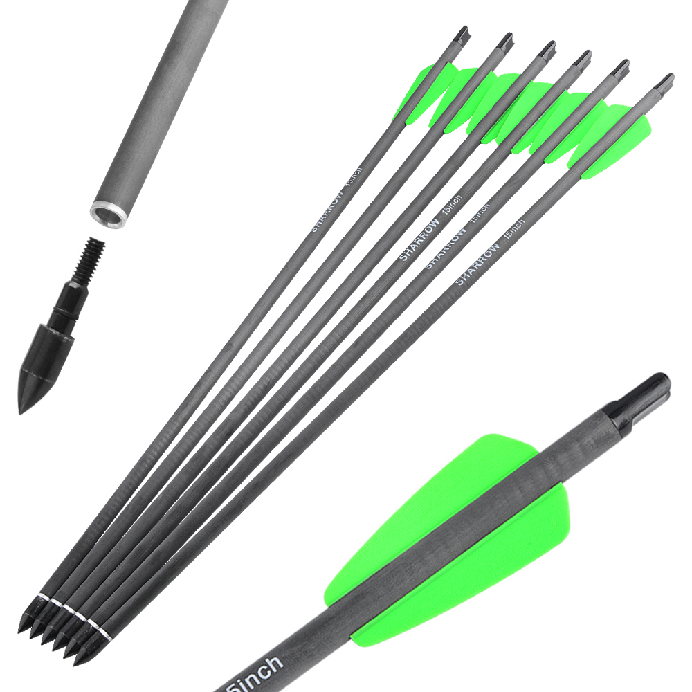 Carbon Arrows Bolt 7.5" 15" Broadhead Field Archery Mini Bow Hunting