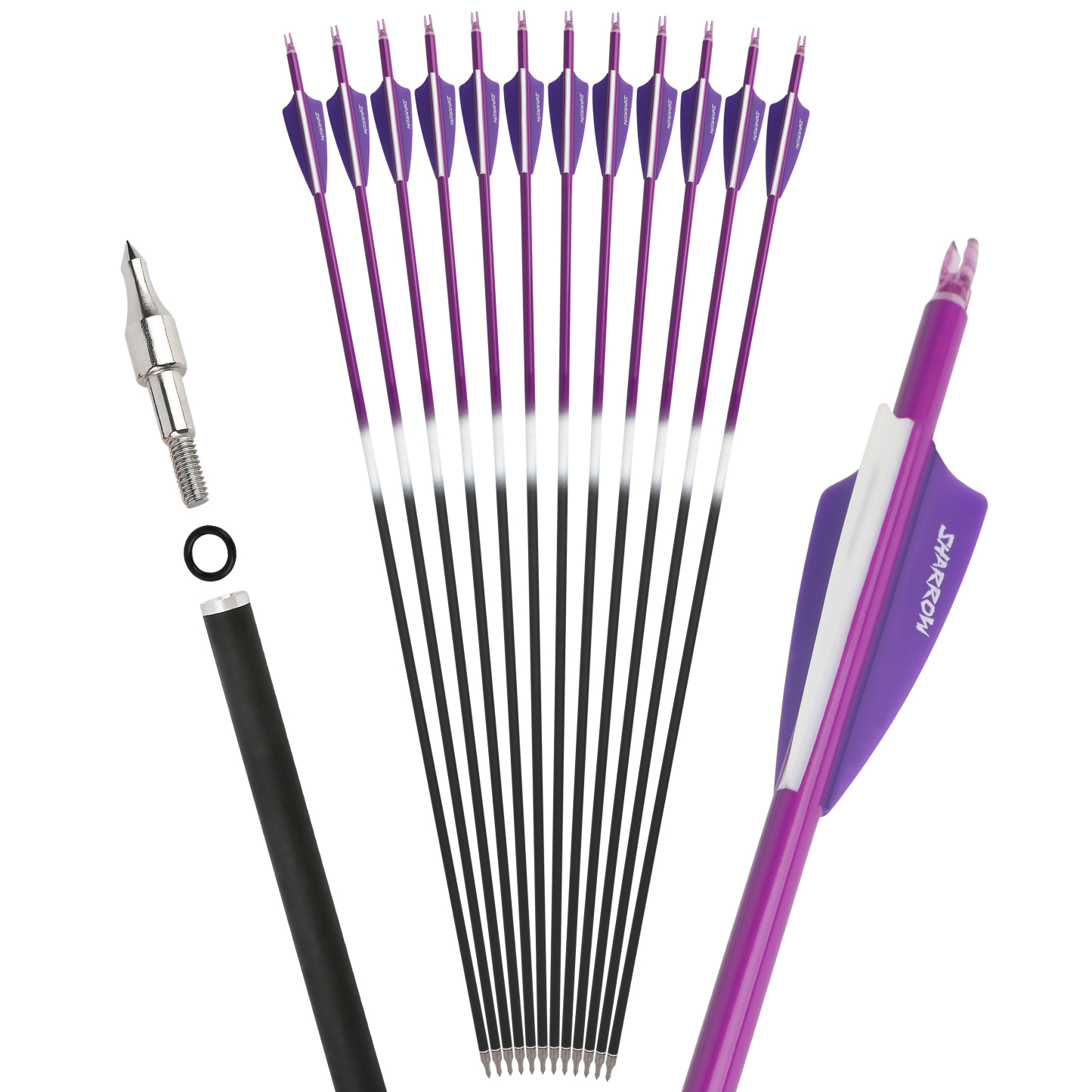 Carbon Fletched Arrows 30" SP500 Vanes Archery Hunting