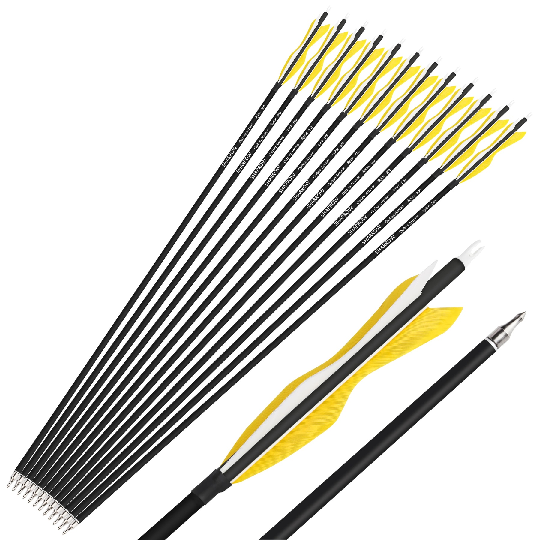 Carbon Archery Arrows Hunting & Target Natural Feather Fletching