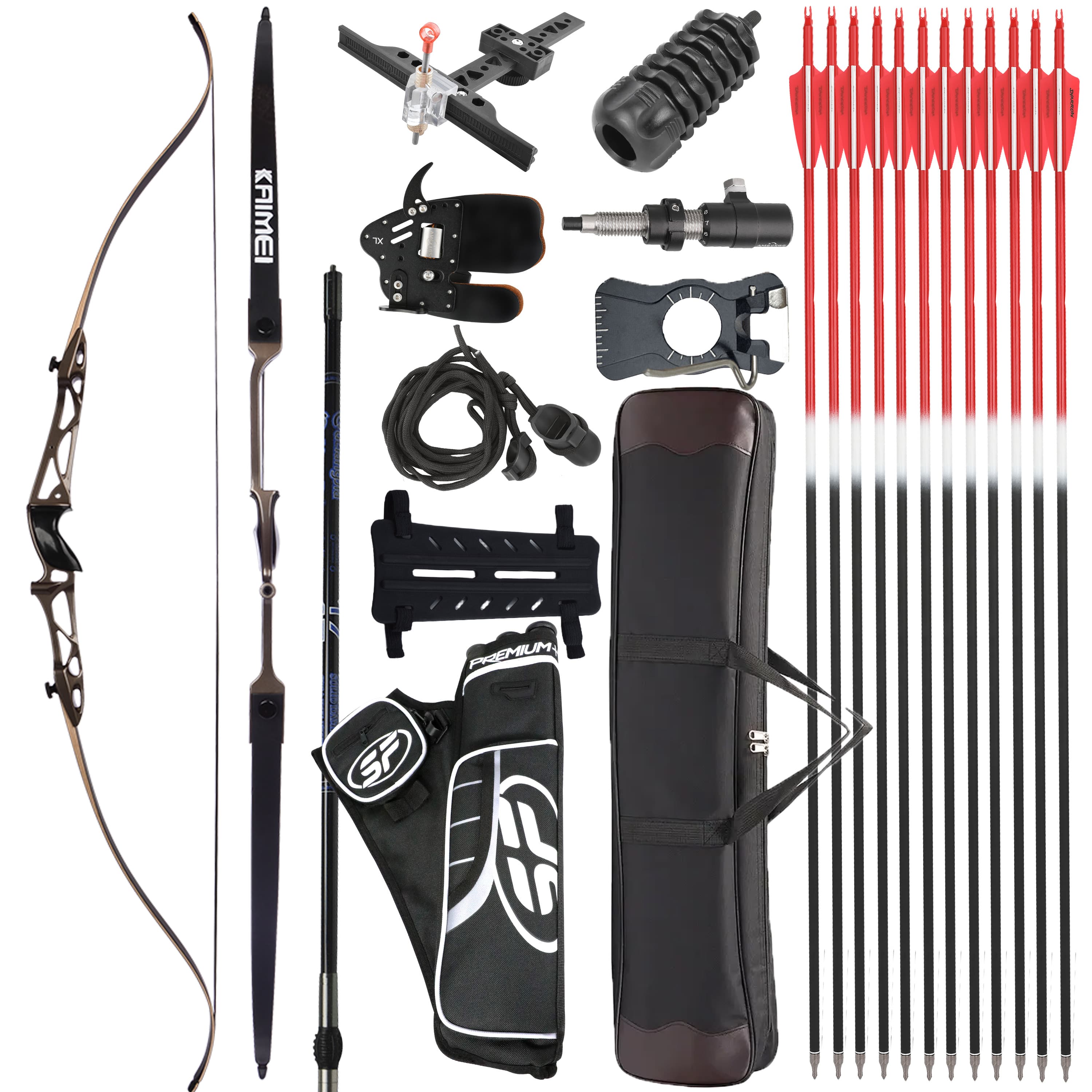 KAIMEI Recurve Bow 66" 68" 70" Olympic Complete Competition Kit