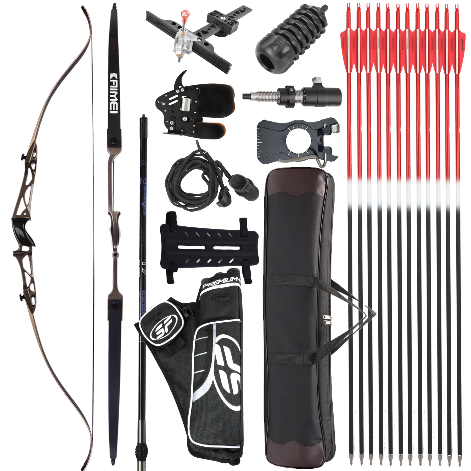 KAIMEI Recurve Bow 66" 68" 70" Olympic Complete Competition Kit