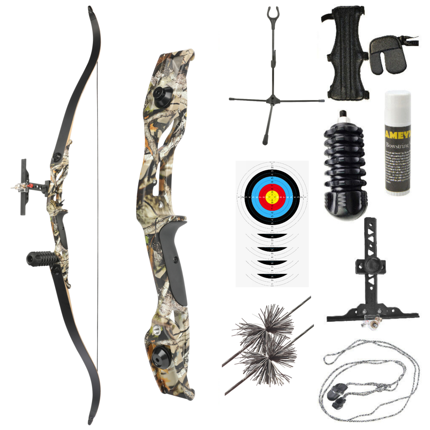 JUNXING Archery F179 Hunting Recurve Bow Set 56'' 30-50 lbs for Adult