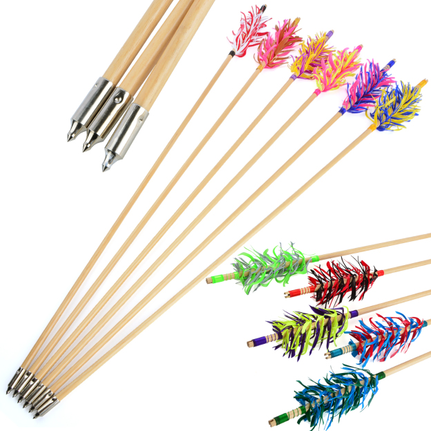  32" Flu-Flu Wooden Arrows Traditional for Recurve and Longbow