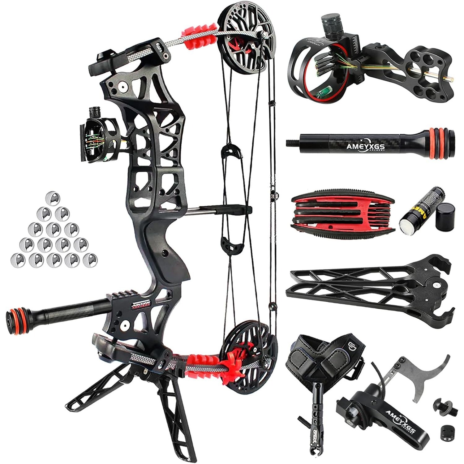 Junxing M109E Dual-use Hunting Compound Bow Kit Steel Ball CNC