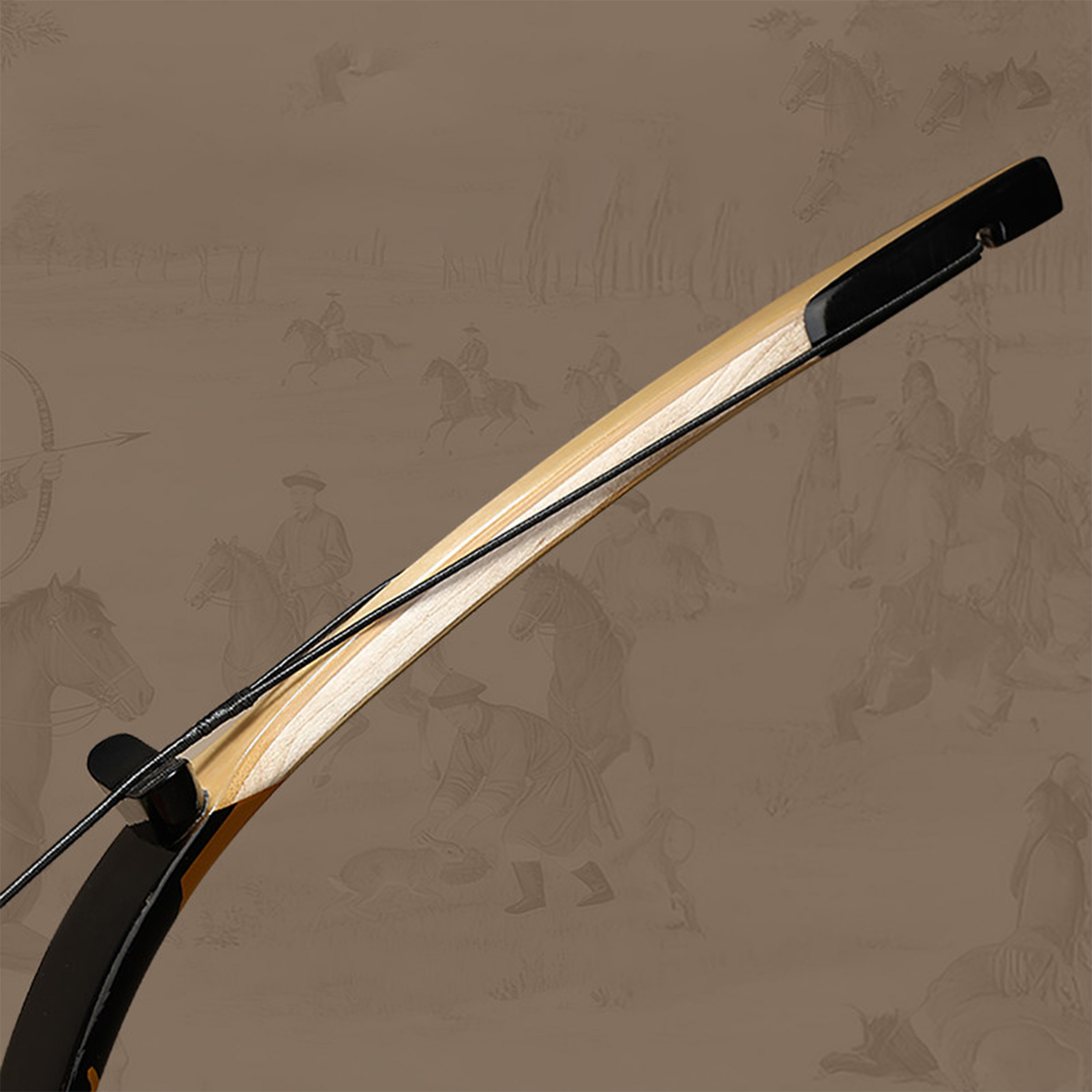 AF Qing Archery Bow Traditional Long bow Recurve 25-45lbs Shooting