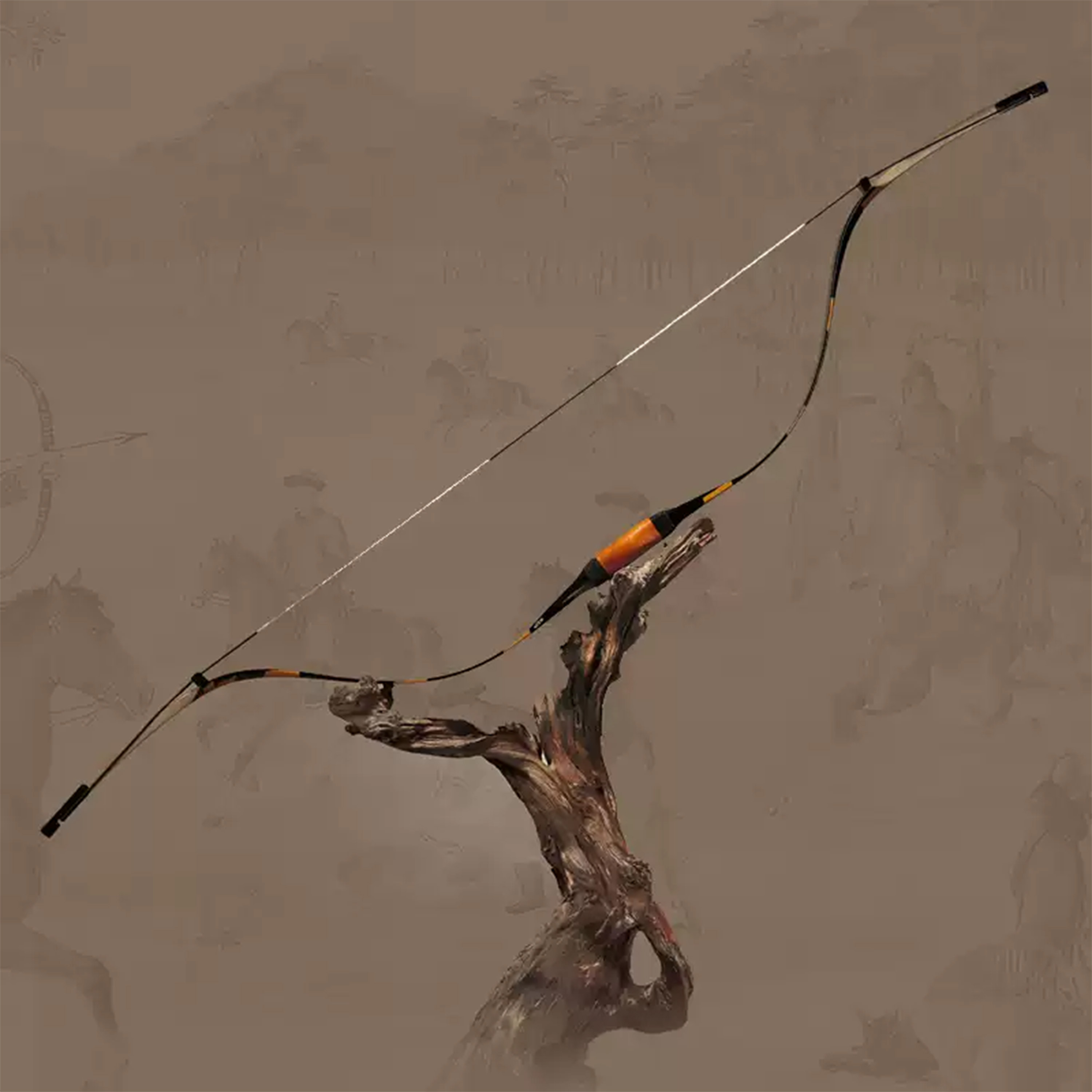 AF Qing Archery Bow Traditional Long bow Recurve 25-45lbs Shooting