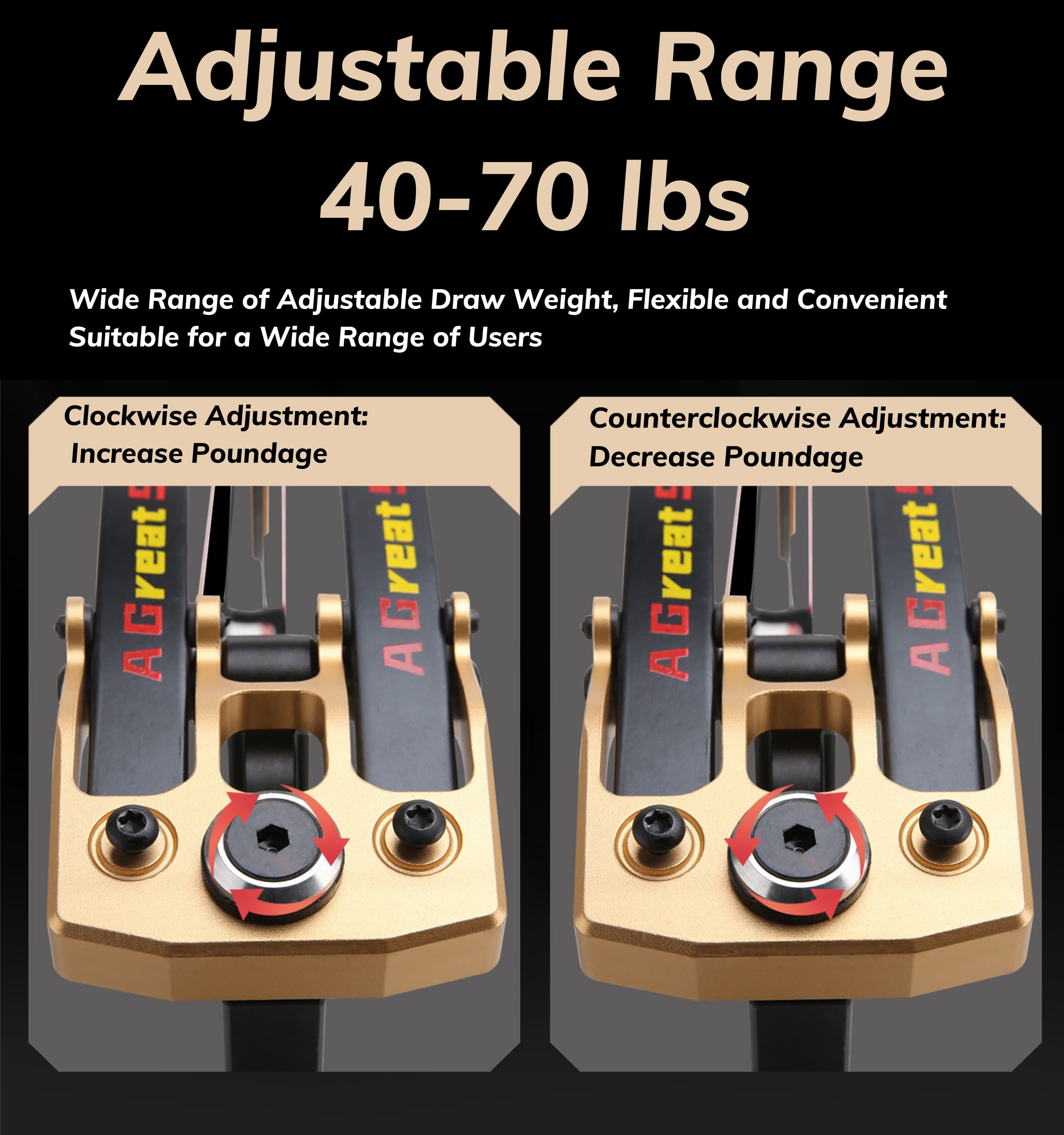 AGS Compound Bow 40-70lbs Archery 350 FPS Target Shooting