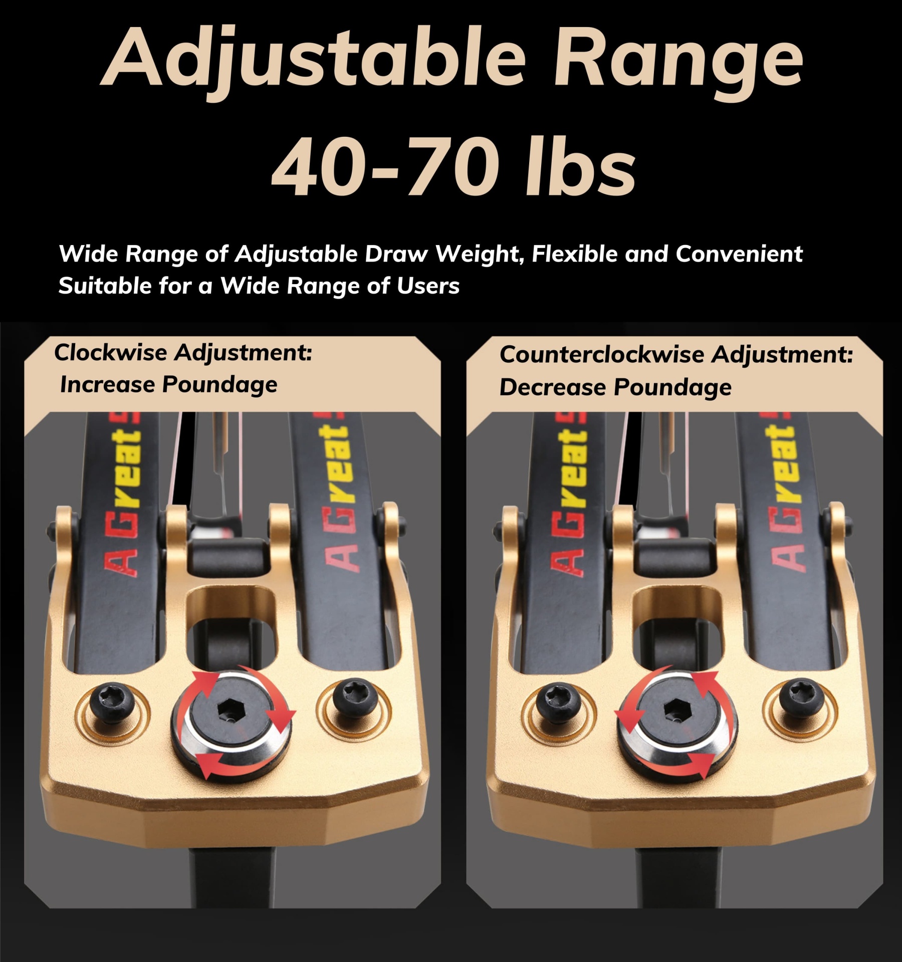 AGS Compound Bow 40-70lbs Archery 350 FPS Target Shooting