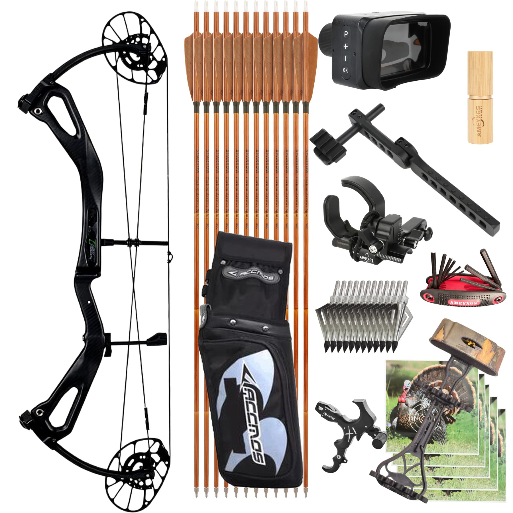 AGS Archery Compound Bow Arrows 45-75lbs Target Shooting RH