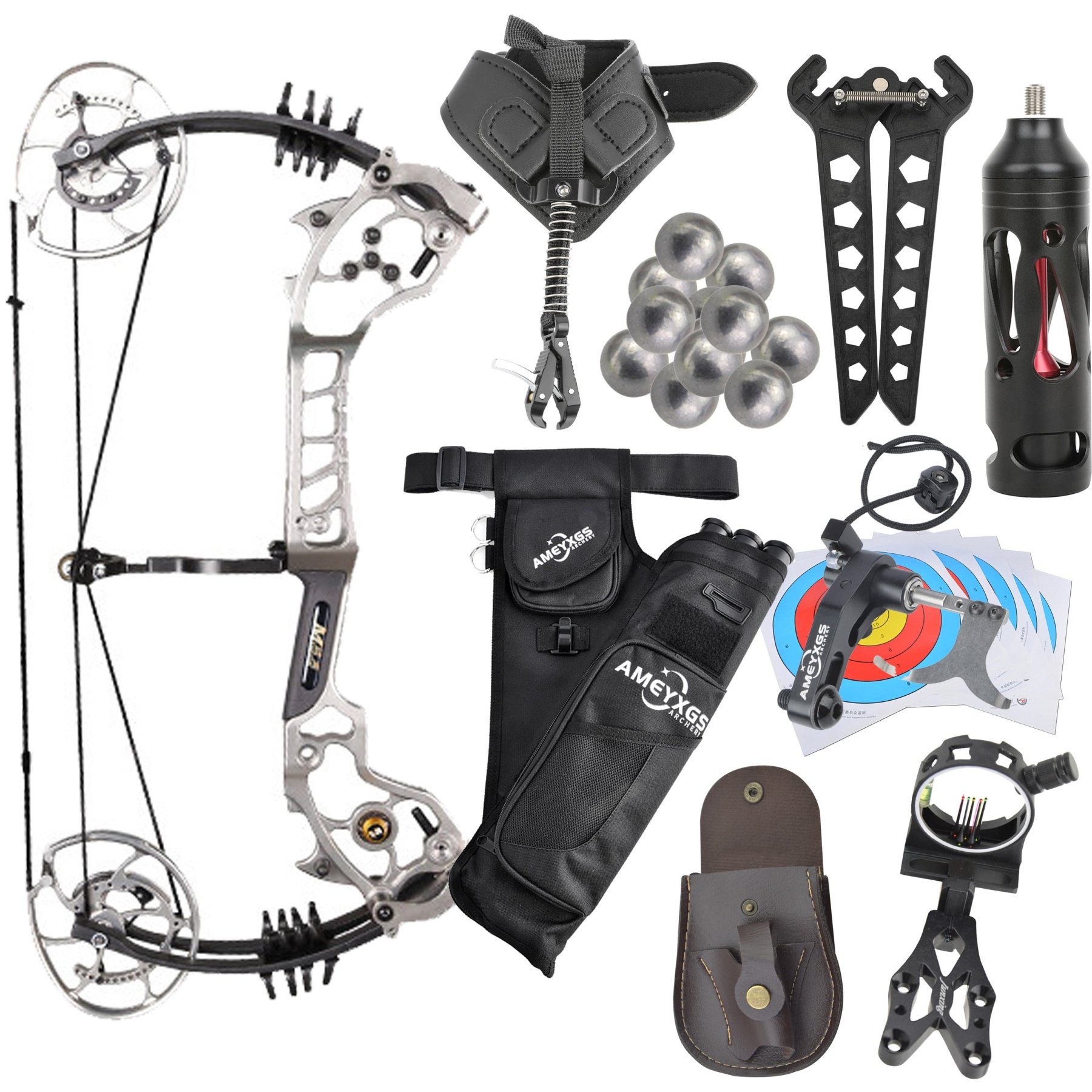 AGS Compound Bow 0-70lbs Archery 80% Let Off Target Shooting
