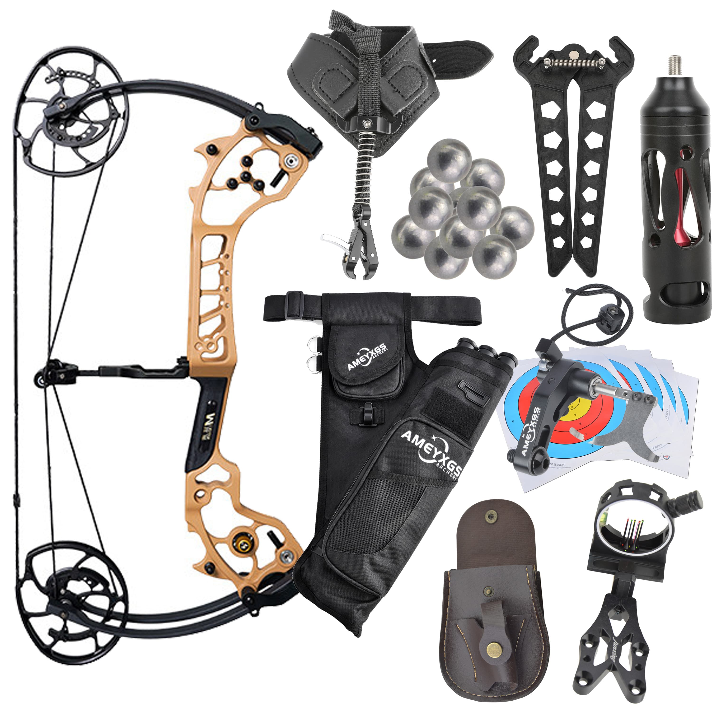 AGS Compound Bow 0-70lbs Archery 80% Let Off Target Shooting