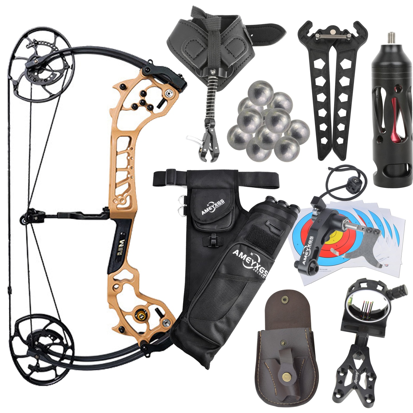 AGS Compound Bow 0-70lbs Archery 80% Let Off Target Shooting