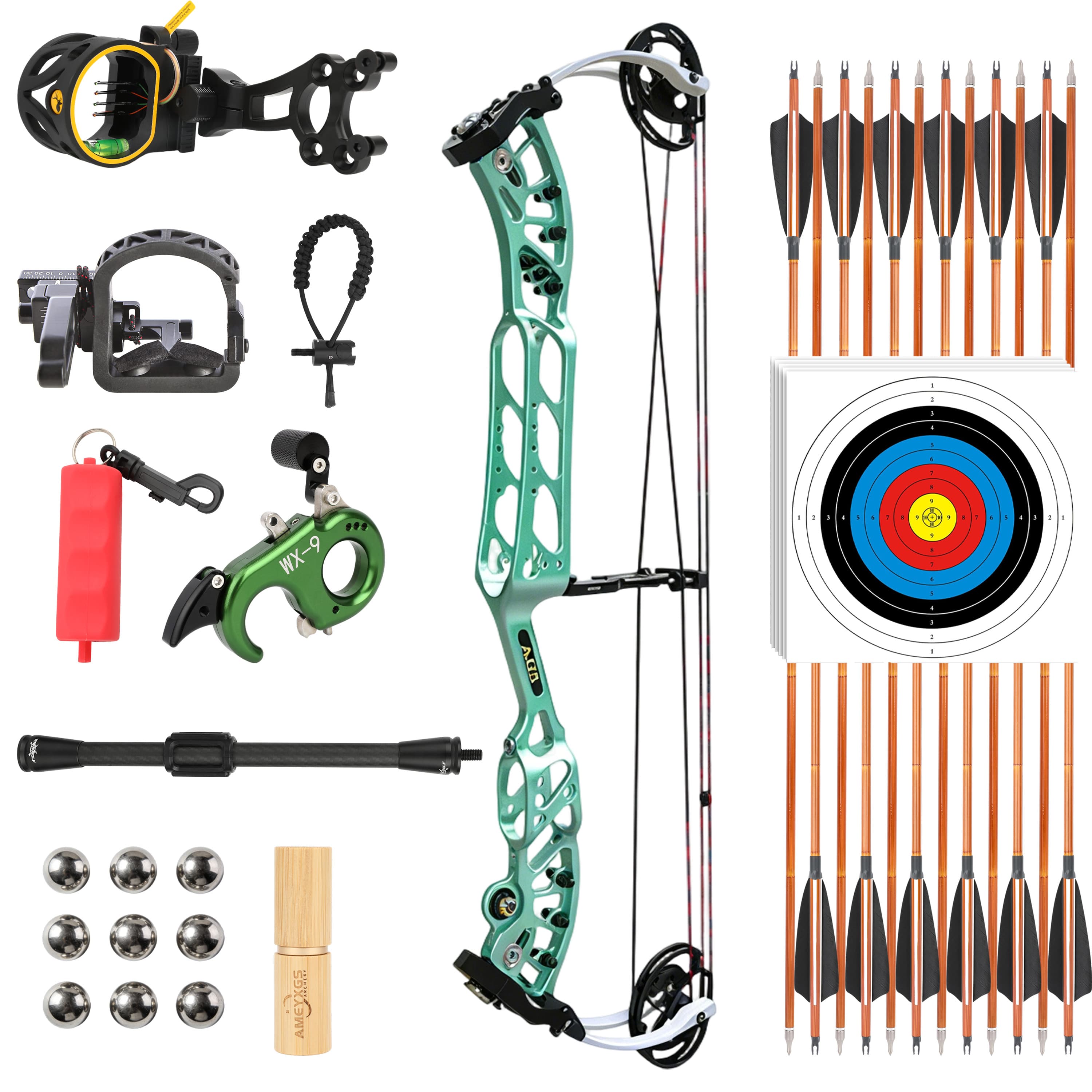 AGS Compound Bow 30-60lbs Hunting Kit Shooting Archery