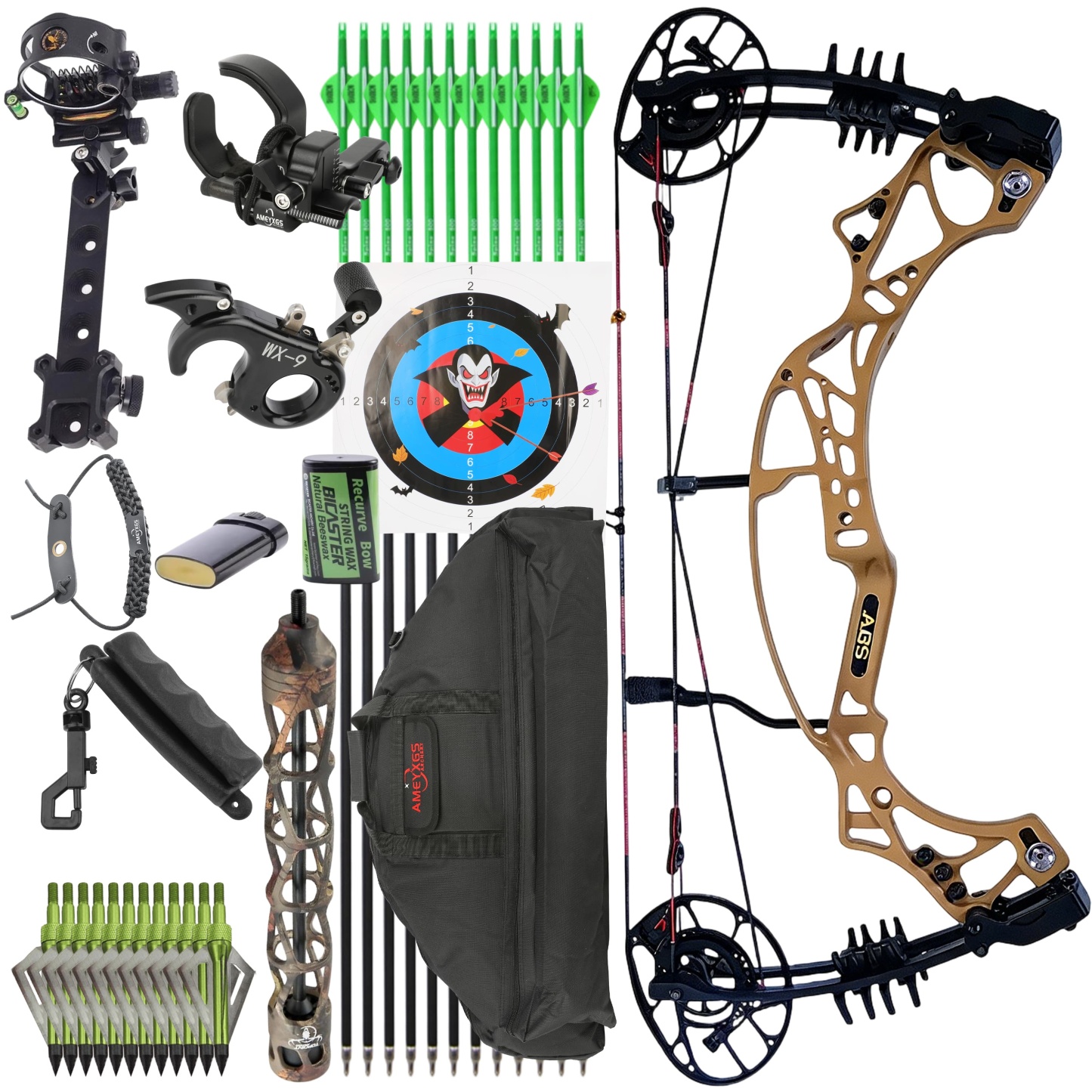 AGS Compound Bow 40-70lbs Archery 350 FPS Target Shooting