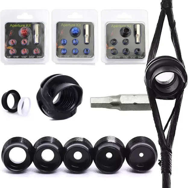 Compound Bow Peep Sight Kit with Clarifier Lens & 5 Inner Cores