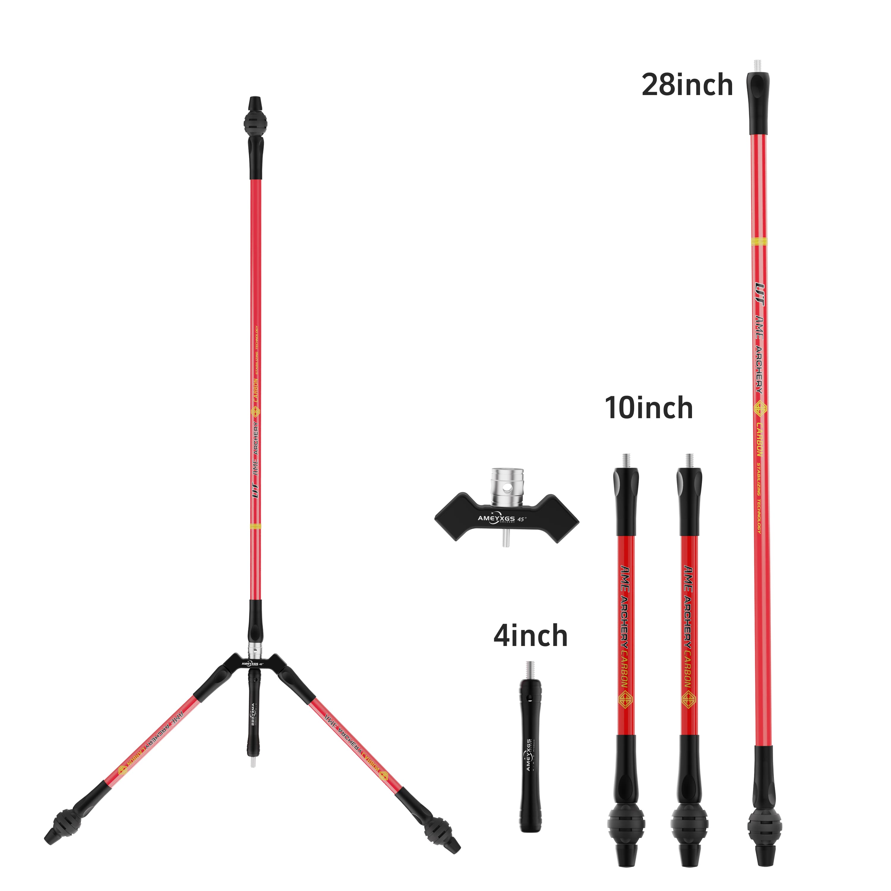 AMEYXGS Carbon Stabilizer Set 3K Compound Recurve Bow Stabilizer Rod