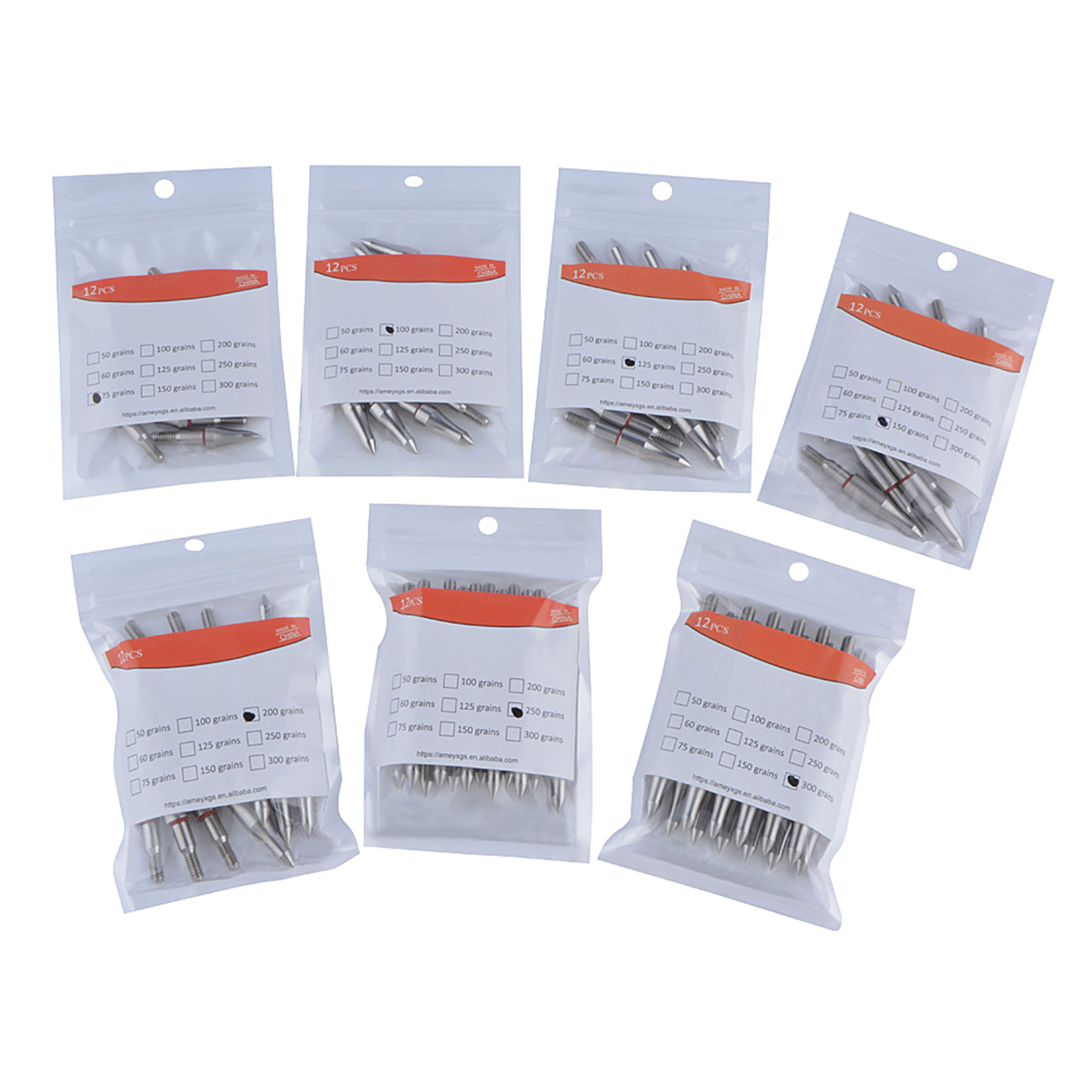 Archery Hunting Points Steel Arrow Tips 100-300gr Target Arrowhead 12X