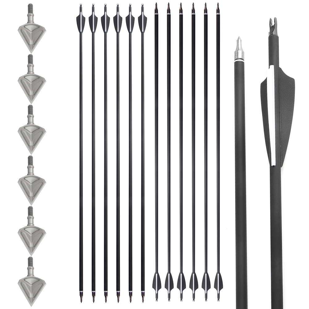 Precision Carbon Arrows 12pcs 31.6 in 500 Spine Mixed Set